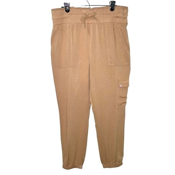 Juicy Couture Womens Cargo Jogger Pants XXL Beige Rayon Relaxed Style - Picture 1 of 9